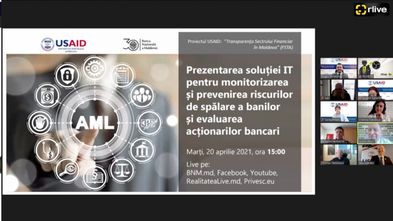 Lansarea soluției IT a BNM pentru monitorizarea și prevenirea spălării banilor și finanțării terorismului