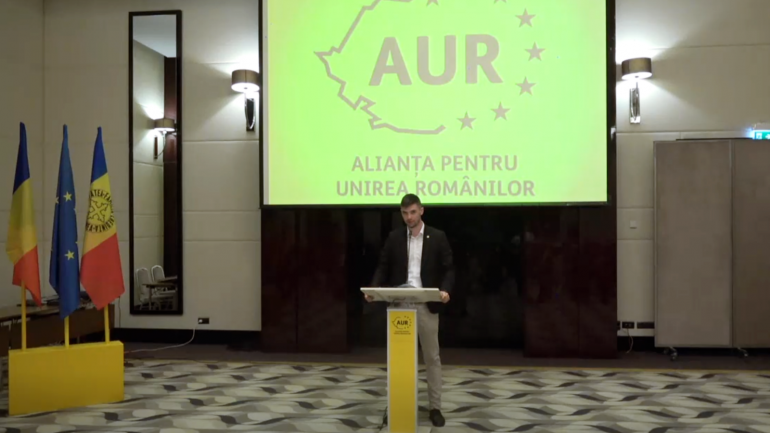 Conferință de presă organizată de Alianța pentru Unirea Românilor (AUR)