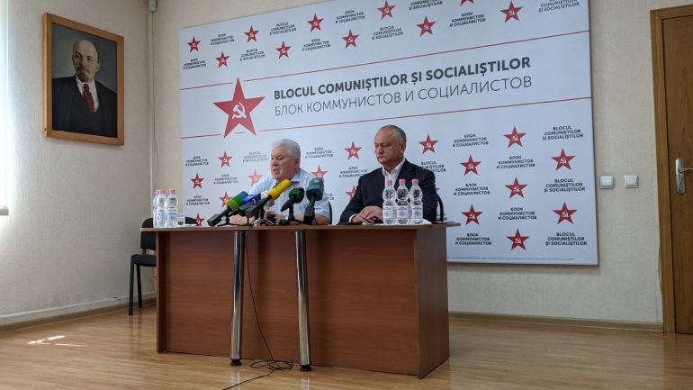 Declarații de presă susținute de liderii Blocului Comuniștilor și Socialiștilor, Vladimir Voronin și Igor Dodon
