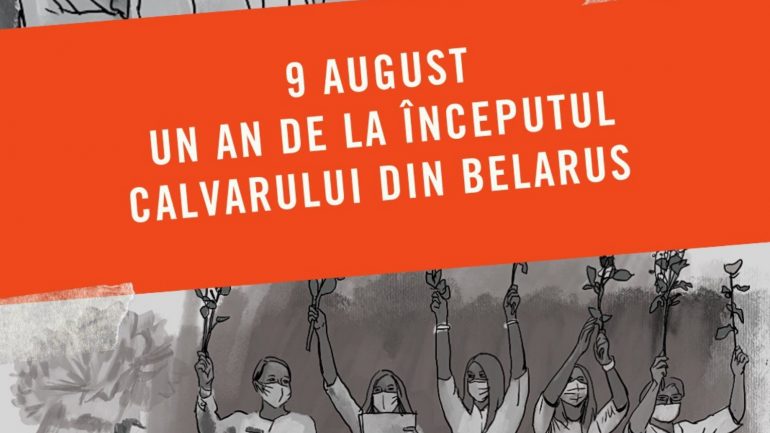 Protest la Chișinău față de violențele din Belarus