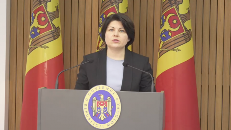 Declarații de presă susținute de prim-ministrul Natalia Gavrilița și vicepreședintele Parlamentului, Mihai Popșoi