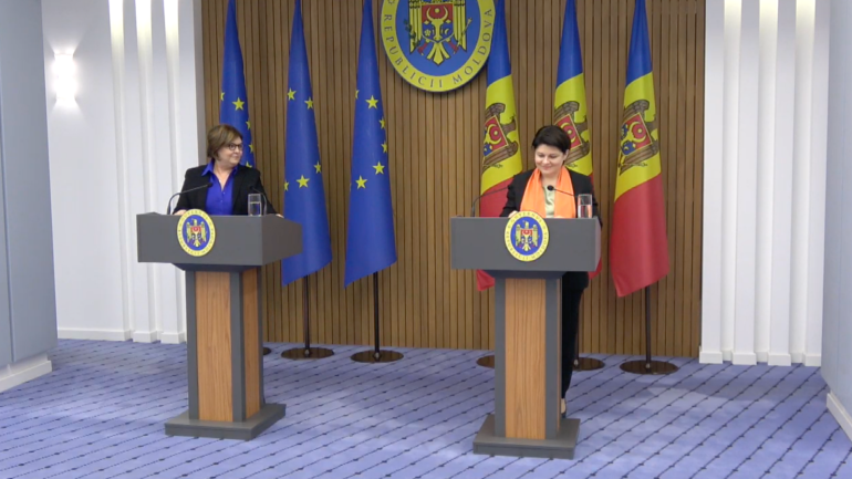 Declarații de presă susținute de prim-ministrul Republicii Moldova, Natalia Gavrilița, și comisarul european pentru transporturi, Adina Vălean