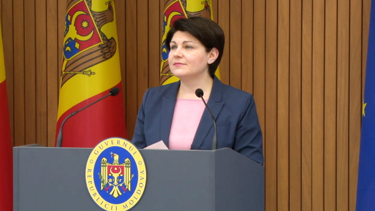 Prim-ministra Natalia Gavrilița face declarații pentru presă în contextul pregătirii şedinței comune a Guvernelor Republicii Moldova şi României, planificată pentru 11 februarie curent, la Chişinău