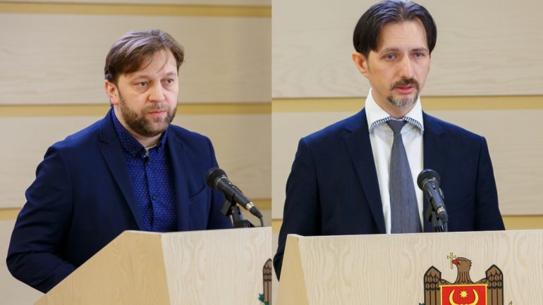 Deputatul Dumitru Alaiba și ministrul economiei Sergiu Gaibu susțin o conferință de presă