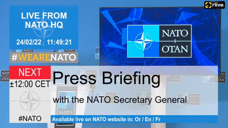 Briefing de presă susținut de secretarul general al NATO, Jens Stoltenberg, după reuniunea extraordinară a Consiliului Nord-Atlantic