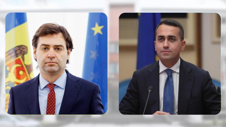 Miniștrii de externe Nicu Popescu și Luigi Di Maio susțin o conferință de presă