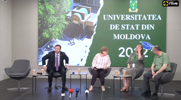 Conferința de presă cu tema „Admiterea 2022 și procesul de reorganizare a Universității de Stat din Moldova”