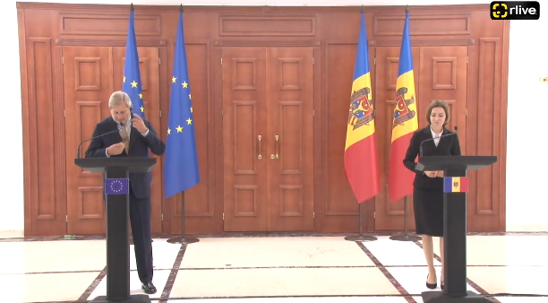 Declarație de presă susținută de Președintele Republicii Moldova, Maia Sandu, și Comisarul European pentru Buget și Administrație, Johannes Hahn