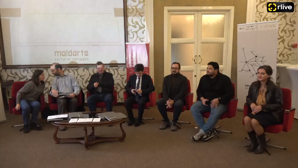 Conferința de presă dedicată proiectului MoldArte, proiect finanțat de EUNIC prin programul Spații Europene de Cultură și organizat de Institutul Cultural Român
