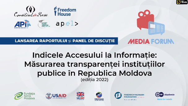 Lansarea celei de-a doua ediții a Raportului privind accesul la informații și la panelul de discuție „Indicele Accesului la Informație: măsurarea transparenței instituțiilor publice în Republica Moldova”
