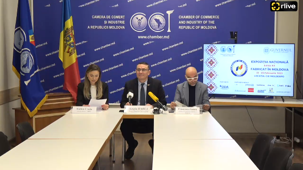 Conferință de presă privind desfășurarea celei de-a XX-a ediții a Expoziției naționale „Fabricat în Moldova” 2023