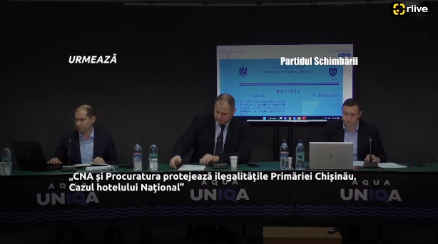 Agenda - Conferință de presă organizată de Partidul Schimbării cu genericul: „CNA și Procuratura protejează ilegalitățile Primăriei Chișinău. Cazul hotelului Național”