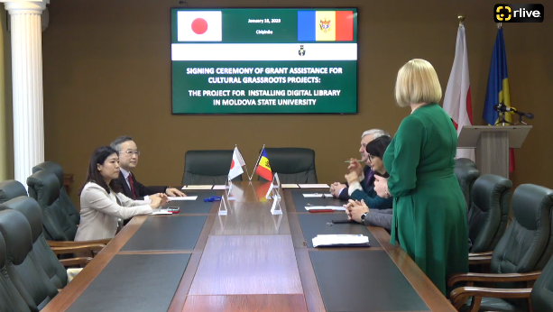 Semnarea Acordului de grant pentru digitalizarea bibliotecii universitare între Ambasada Japoniei și USM
