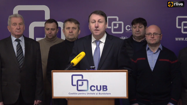 Coaliția pentru Unitate și Bunăstare susține o conferință de presă cu tema: „Poziția CUB față de noul guvern și prioritățile lui pentru apărarea ordinii constituționale”