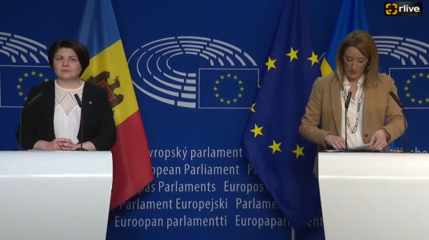 Conferința de presă susținută de Prim-ministra Republicii Moldova, Natalia Gavrilița, și Președinta Parlamentului European, Roberta Metsola