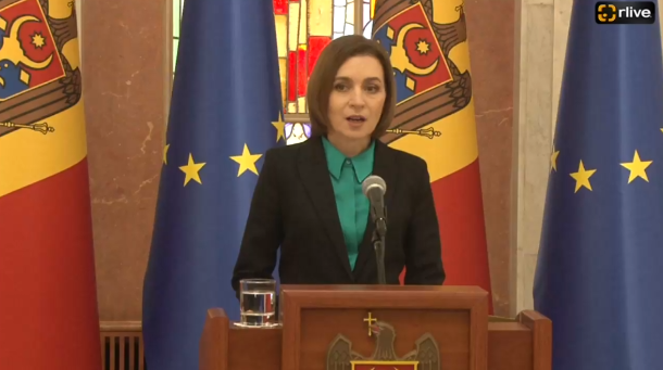 Președinta Republicii Moldova, Maia Sandu, susține un briefing de presă în cadrul căruia va vorbi despre situația de securitate a țării noastre
