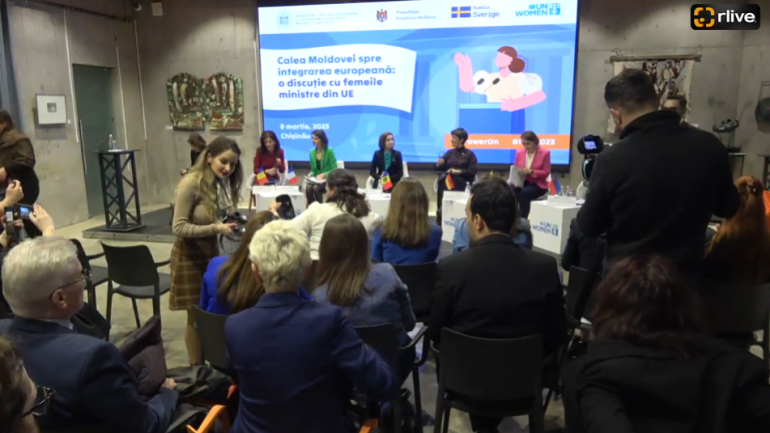 Evenimentul „Calea Moldovei spre integrarea europeană: o discuție cu femeile ministre din UE”