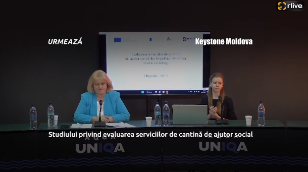 Conferință de presă organizată de Keystone Moldova cu genericul: „Prezentarea rezultatelor studiului privind evaluarea serviciilor de cantină de ajutor social din Republica Moldova”