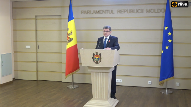 Președintele Parlamentului, Igor Grosu, susține o conferință de presă pe subiecte de actualitate