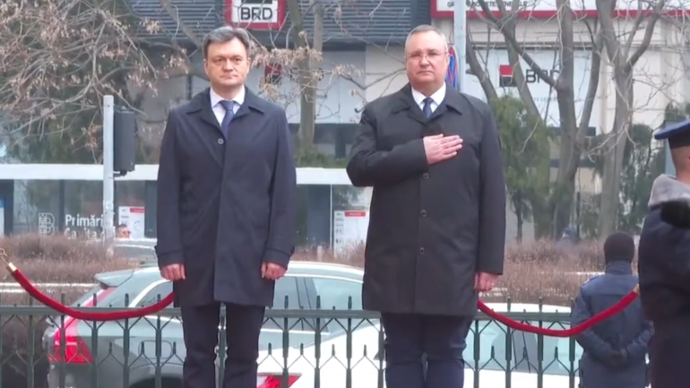 Ceremonia oficială de întâmpinare a prim-ministrului Republicii Moldova, Dorin Recean, de către prim-ministrul României, Nicolae Ciucă