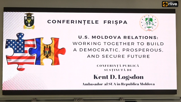 Ambasadorul SUA în RM, Kent Logsdon, ține un discurs la tema „Relațiile dintre SUA și Moldova: Cooperând întru edificarea unui viitor democratic, prosper și sigur”