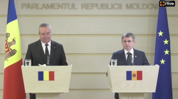 Declarațiile de presă susținută de președintele Parlamentului, Igor Grosu, și președintele Senatului României, Nicolae Ciucă