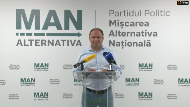 Președintele Partidului MAN, Ion Ceban susține o conferință de presă