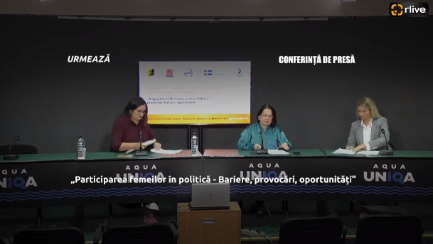 Conferință de presă organizată de Clubul Politic al Femeilor 50/50 împreună cu Platforma pentru Egalitate de Gen cu tema „Participarea femeilor în politică – Bariere, provocări, oportunități”