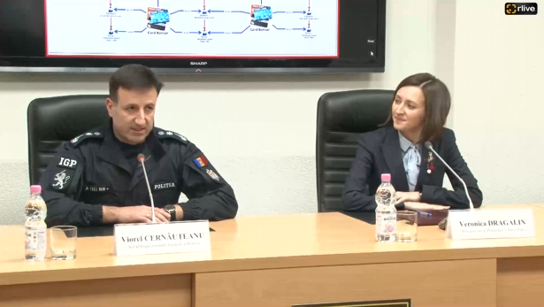 Briefing susținut de șeful Poliției Naționale, Viorel Cernăuțeanu și șefa Procuraturii Anticorupție, Veronica Dragalin