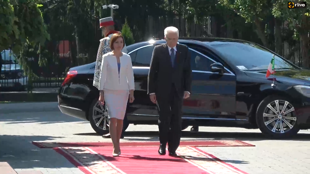 Ceremonia oficială de întâmpinare a Președintelui Republicii Italiene, Sergio Mattarella, de către Președinta Republicii Moldova, Maia Sandu