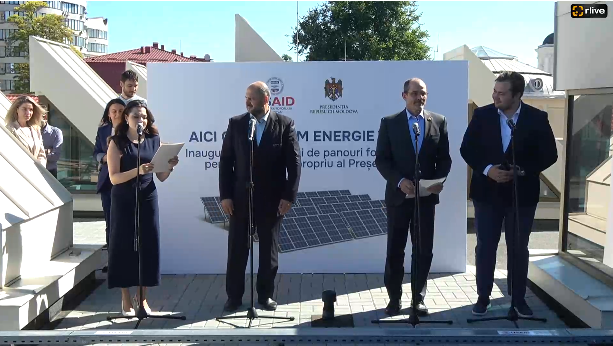 Agenda - Inaugurarea sistemului de panouri solare, instalate pe acoperișul Președinției Republicii Moldova