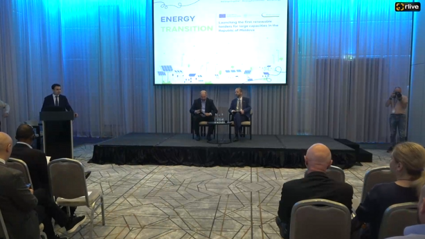 Evenimentul „Tranziția energetică: Lansarea primelor licitații pentru capacități mari de energie regenerabilă în Republica Moldova”