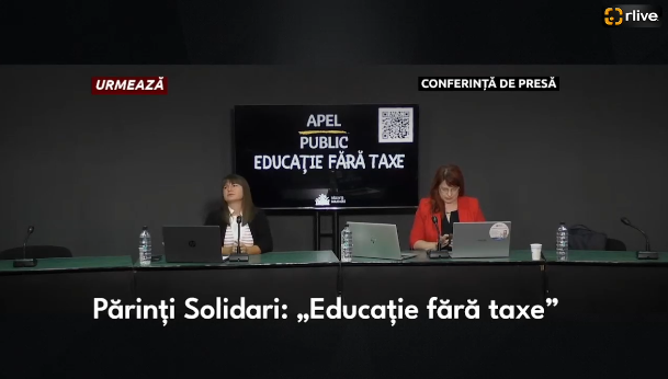 Conferință de presă cu genericul: Lansarea apelului public  „Educație fără taxe”