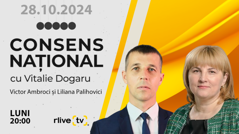 Agenda - Liliana Palihovici, președinta Institutum Virtutes Civilis, copreședintă Platformei Societății Civile UE-RM și Victor Ambroci, primarul orașului Călărași, vicepreședintele CALM, invitați la „Consens Național”