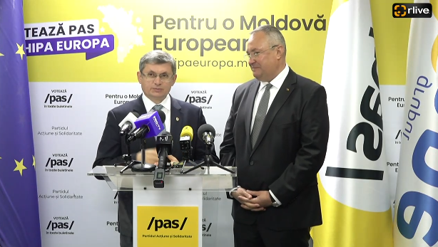 Briefing de presă susținut de președintele Partidului Acțiune și Solidaritate, Igor Grosu, și președintele Partidului Național Liberal, Nicolae Ciucă