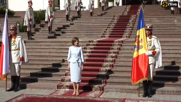 Ceremonia de întâmpinare a Președintelui Franței, Emmanuel Macron, Cancelarului Germaniei, Friedrich Merz, și Prim-ministrului Poloniei, Donald Tusk, de către Președinta Republicii Moldova, Maia Sandu