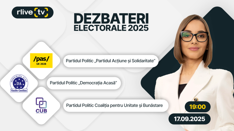 Dezbateri electorale pentru alegerile parlamentare din 28 septembrie, la RLIVE TV