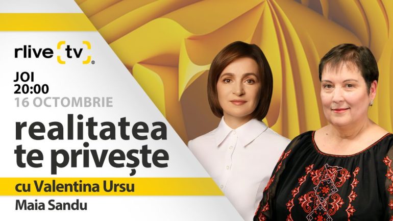 Președinta Republicii Moldova, Maia Sandu, invitată la „Realitatea te privește”