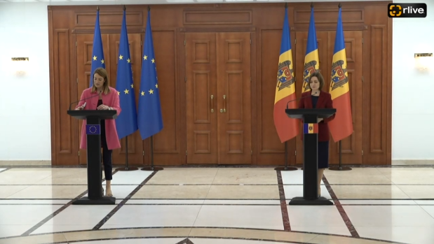 Conferință de presă susținută de Președinta Republicii Moldova, Maia Sandu, și Președinta Parlamentului European, Roberta Metsola