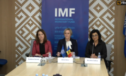 Conferință de presă susținută de șefa misiunii Fondului Monetar Internațional, Alina Iancu, împreună cu reprezentanta permanentă a FMI în Moldova, Svetlana Cerović