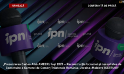 Conferință de presă cu tema: „Prezentarea Cartea Albă AMEERU Iași 2025 – Reconstrucția Ucrainei și necesitatea de Constituire a Camerei de Comerț Trilaterale România–Ucraina–Moldova”