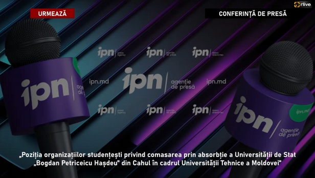 Agenda - Conferință de presă cu genericul: „Poziția organizațiilor studențești privind comasarea prin absorbție a Universității de Stat „Bogdan Petriceicu Hasdeu” din Cahul în cadrul Universității Tehnice a Moldovei
