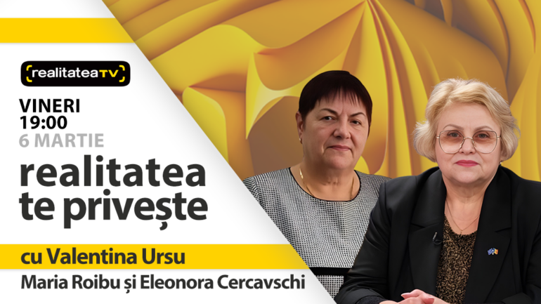 Agenda - Maria Roibu și Eleonora Cercavschi, invitate la emisiunea „Realitatea te privește”
