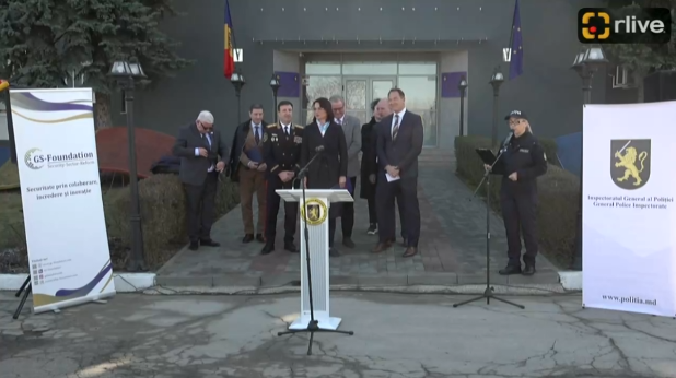 Eveniment organizat de Inspectoratul General al Poliției privind primirea a 17 sectoare mobile de poliție oferite de GS Foundation
