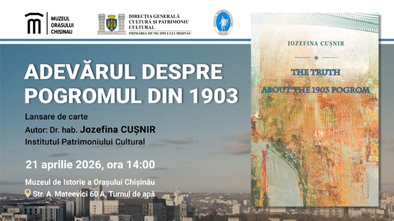 Agenda - ORA de LIVE cu TRAIAN de la lansarea volumului editat în limba engleză „The Truth about the 1903 Pogrom”, semnat de dr. hab. Jozefina CUȘNIR