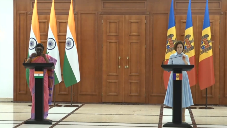 Conferință de presă susținută de Președinta Republicii Moldova, Maia Sandu, și Președinta Republicii India, Droupadi Murmu