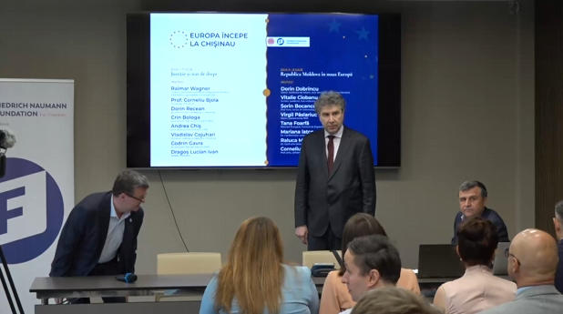 Conferința „România și Republica Moldova între memorie comună și destin european”, cu tema: „Justiție și stat de drept. Consolidarea democrației și reforma justiției”