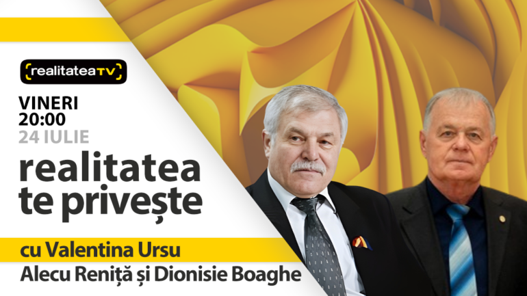 Agenda - Alecu Reniță și Dionisie Boaghe, invitați la emisiunea „Realitatea te privește”